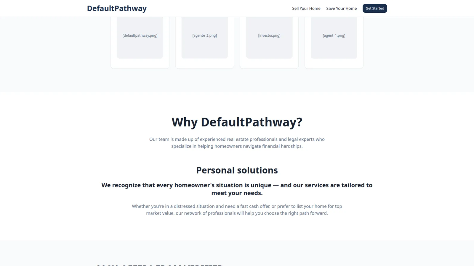 DefaultPathway landing page section