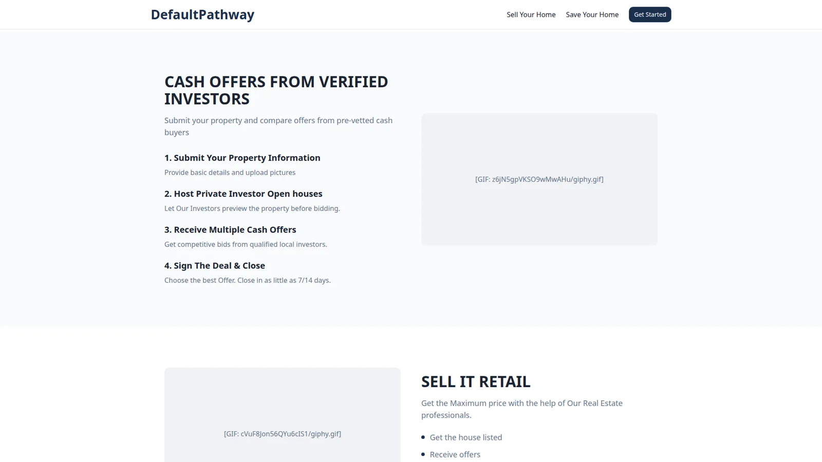 DefaultPathway landing page section