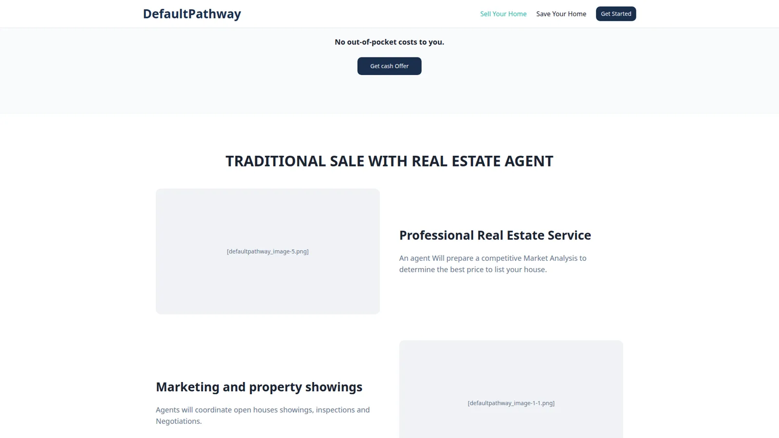 DefaultPathway Sell Home intake page